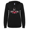 Thumbnail image for  ENZA Womens Black V Notch Raw Edge Fleece Hoodie