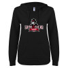 Thumbnail image for  ENZA Womens Black V Notch Raw Edge Fleece Hoodie