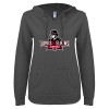 Thumbnail image for  ENZA Womens Dark Heather V Notch Raw Edge Fleece Hoodie
