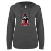 Thumbnail image for  ENZA Womens Dark Heather V Notch Raw Edge Fleece Hoodie