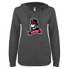 Thumbnail image for  ENZA Womens Dark Heather V Notch Raw Edge Fleece Hoodie