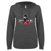 Thumbnail image for  ENZA Womens Dark Heather V Notch Raw Edge Fleece Hoodie