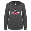 Thumbnail image for  ENZA Womens Dark Heather V Notch Raw Edge Fleece Hoodie