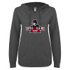 Thumbnail image for  ENZA Womens Dark Heather V Notch Raw Edge Fleece Hoodie
