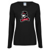 Thumbnail image for  Womens Black Long Sleeve V Neck Tee 