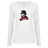 Thumbnail image for  Womens White Long Sleeve V Neck Tee