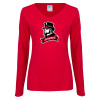 Thumbnail image for  Womens Red Long Sleeve V Neck Tee