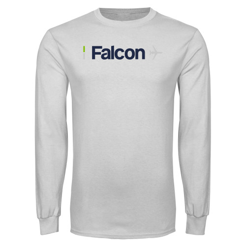  White Long Sleeve T Shirt - Falcon