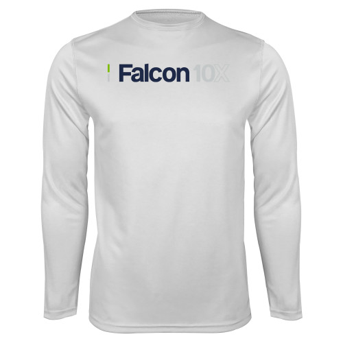 White Performance Long Sleeve Shirt - Falcon 10X
