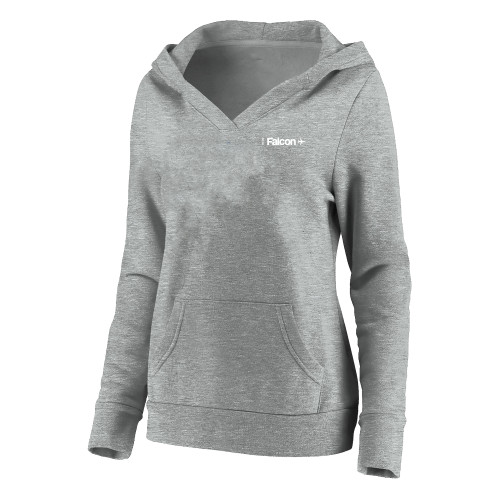  Womens Plus Heather Grey Hoodie - Falcon