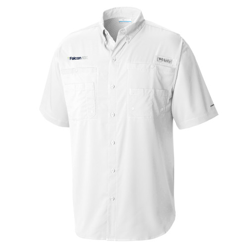  Columbia White Tamiami Performance Short Sleeve Shirt - Falcon 10X