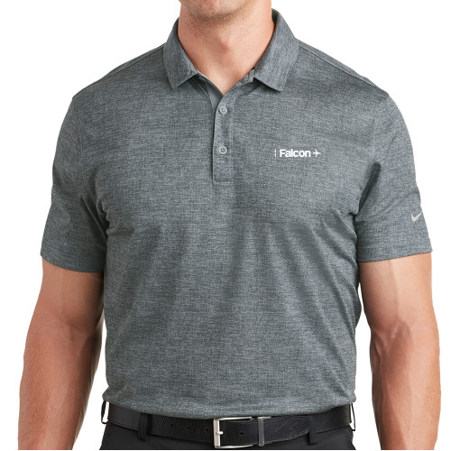 Dassault Falcon Nike Charcoal Dri Fit Crosshatch Polo