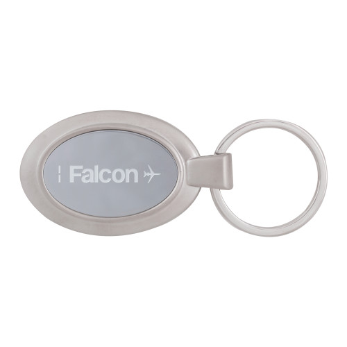  Dual Tone Mirrored Oval Key Holder - Falcon Engraved