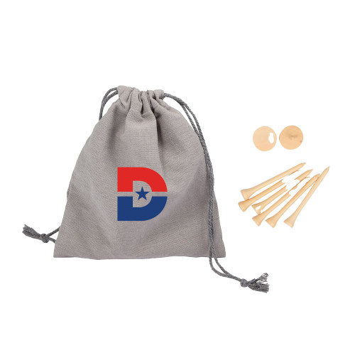  Bamboo Golf Tee Set w/ Grey Recycled Pouch - D Mark