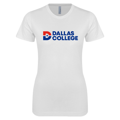  Next Level Womens White Boyfriend Tee - Primary Mark