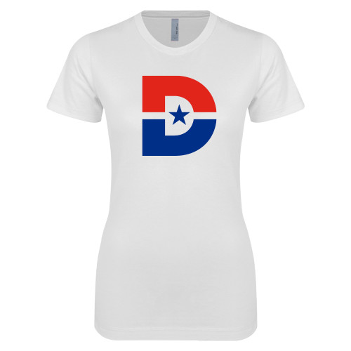  Next Level Womens White Boyfriend Tee - D Mark