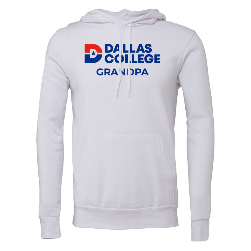  Bella + Canvas White Fleece Hood - Dallas College Grandpa