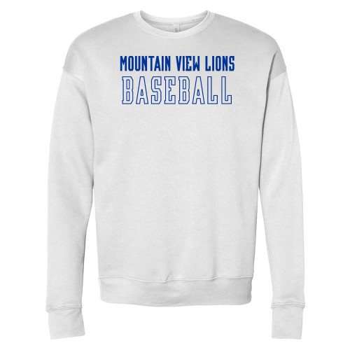  Bella + Canvas White Fleece Crew - Moutain View Lions Baseball