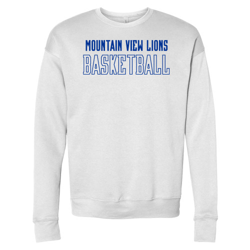 Bella + Canvas White Fleece Crew - Moutain View Lions Basketball