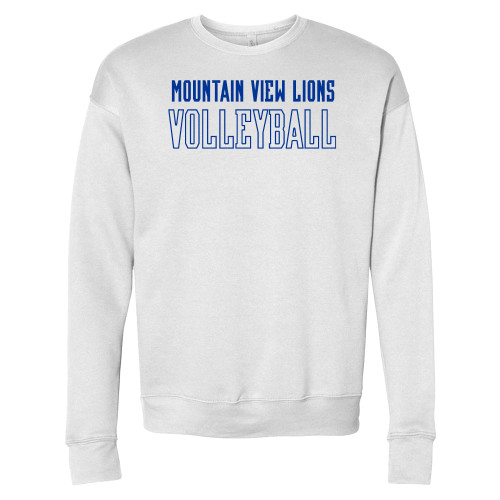  Bella + Canvas White Fleece Crew - Moutain View Lions Volleyball