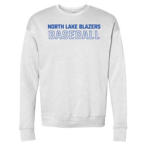  Bella + Canvas White Fleece Crew - North Lake Blazers Baseball