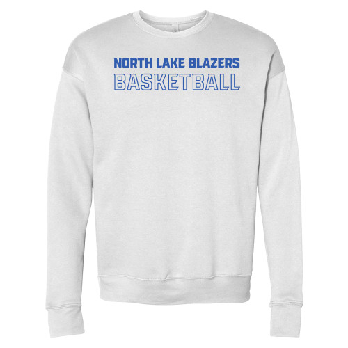  Bella + Canvas White Fleece Crew - North Lake Blazers Basketball