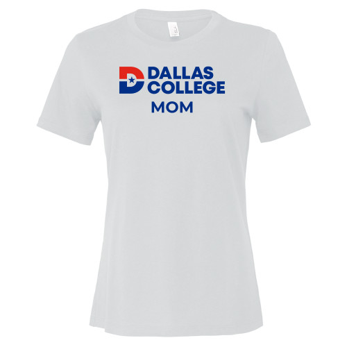  Bella + Canvas Womens White Relaxed Cotton T Shirt - Dallas College Mom