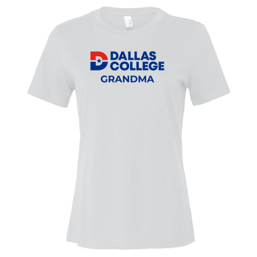  Bella + Canvas Womens White Relaxed Cotton T Shirt - Dallas College Grandma