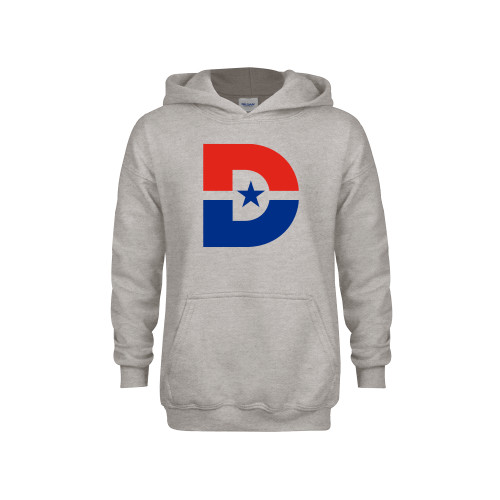  Youth Grey Fleece Hood - D Mark