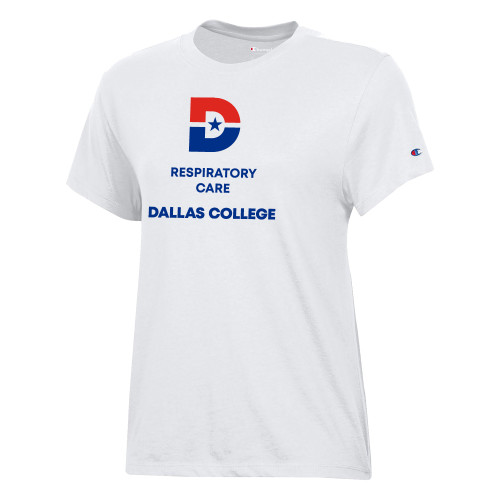  Champion Womens  White Core Short Sleeve Tee - Dallas College Respiratory Care