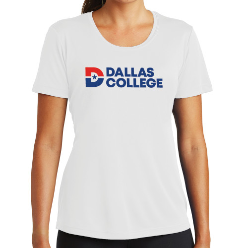  Womens White Performance Tee - Primary Mark