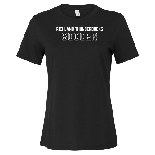  Bella + Canvas Womens Black Relaxed Cotton T Shirt - Richland Thunderducks Soccer