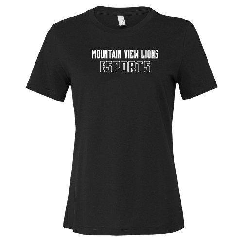  Bella + Canvas Womens Black Relaxed Cotton T Shirt - Moutain View Lions Esports