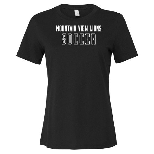  Bella + Canvas Womens Black Relaxed Cotton T Shirt - Moutain View Lions Soccer