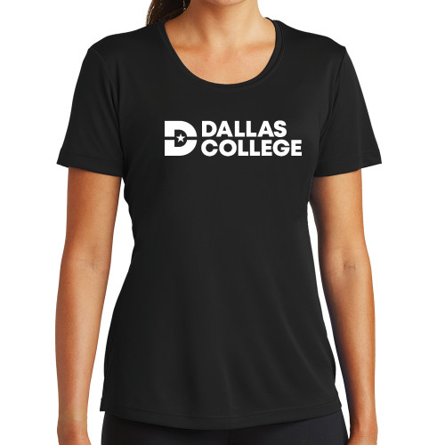  Womens Black Performance Tee - Primary Mark