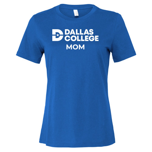  Bella + Canvas Womens Royal Relaxed Cotton T Shirt - Dallas College Mom