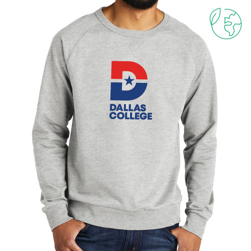  Allmade Light Grey Organic French Terry Crewneck Sweatshirt - Vertical Logo