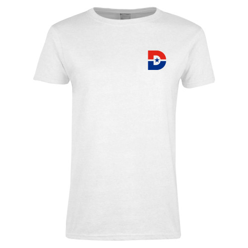  Womens White Short Sleeve Tee - D Mark
