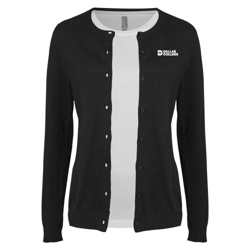  Womens Black Cardigan Sweater - Primary Mark