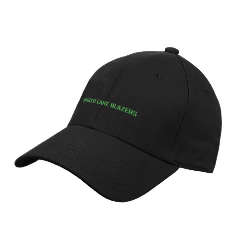  Black Structured Adjustable Pro Style Hat - North Lake Blazers Flat Text
