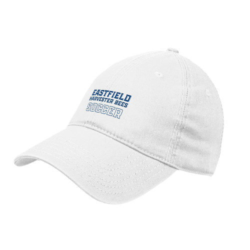  White Unstructured Adjustable Low Profile Hat - Eastfield Harvester Bees Soccer
