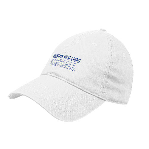  White Unstructured Adjustable Low Profile Hat - Moutain View Lions Baseball