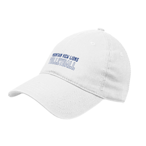  White Unstructured Adjustable Low Profile Hat - Moutain View Lions Volleyball