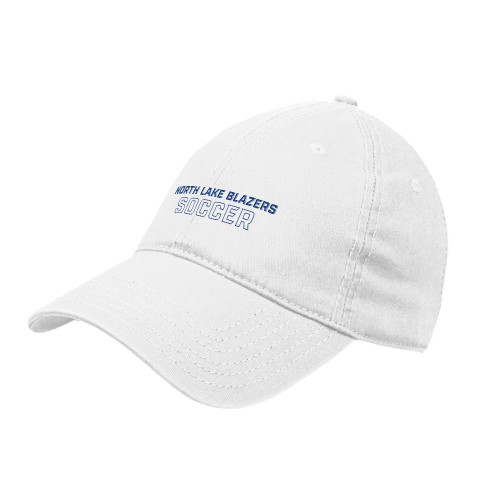  White Unstructured Adjustable Low Profile Hat - North Lake Blazers Soccer