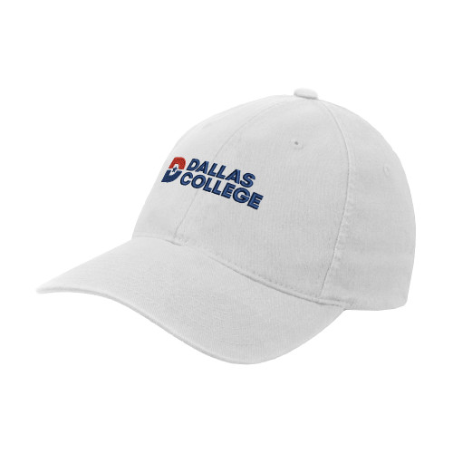  White Flexfit Structured Low Profile Hat - Primary Mark