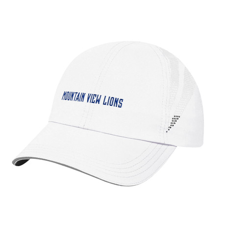 White Performance Cap - Mountain View Lions Flat Text