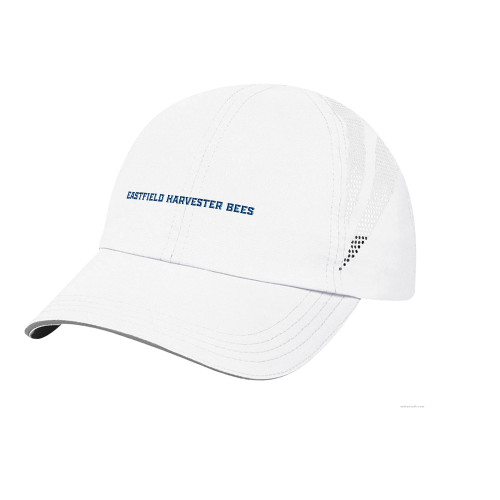  Womens White Performance Cap - Eastfield Harvester Bees Flat Text
