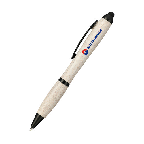  Nash Wheat Straw Ballpoint Beige Stylus Pen - Flat Wordmark
