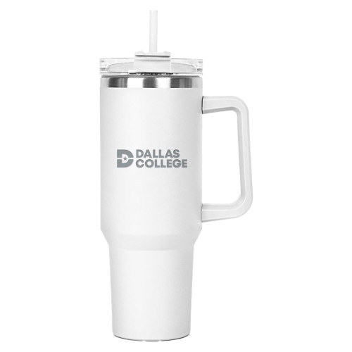  Hippo White Mug & Straw Lid with Twist Closure 40 oz - Primary Mark Engraved