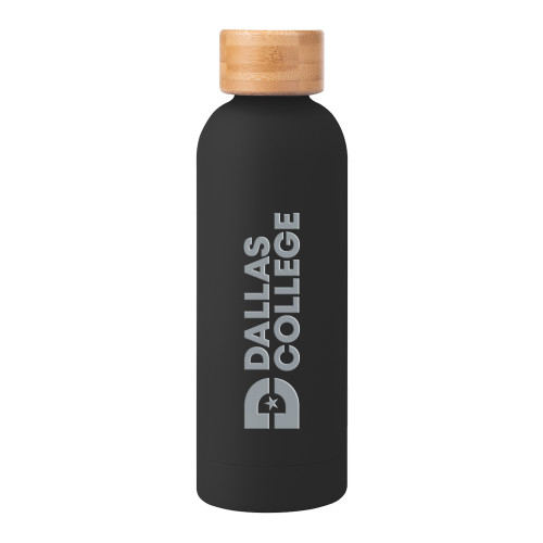  Blair Black Stainless Steel Bottle w/ Bamboo Lid 17 oz - Primary Mark Engraved